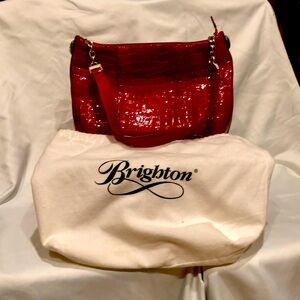 Brighton Red Alligator Embossed Handbag